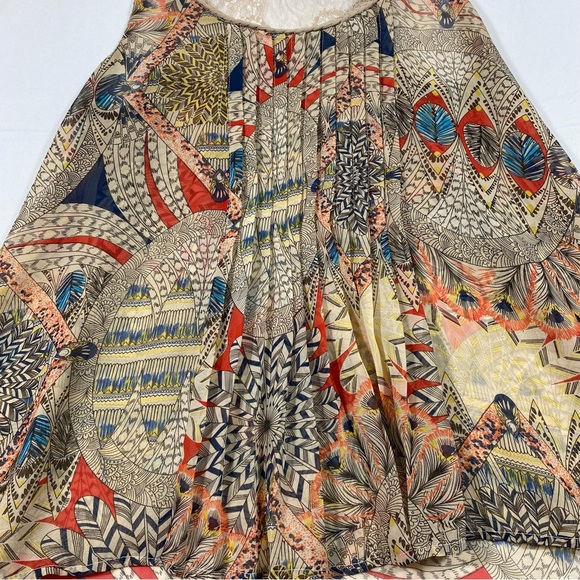 Doe & Rae Tank Top woman’s large Boho Lace Blouse High Low Summer Flowy Sheer - Picture 6 of 13